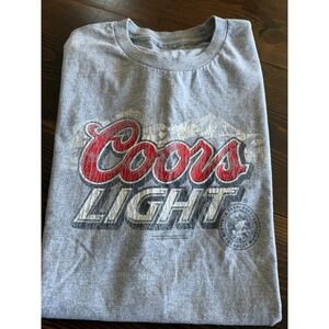 Vintage Coors Light Graphic T-Shirt Gray Short Sleeve Beer Promo Mens XL 2004